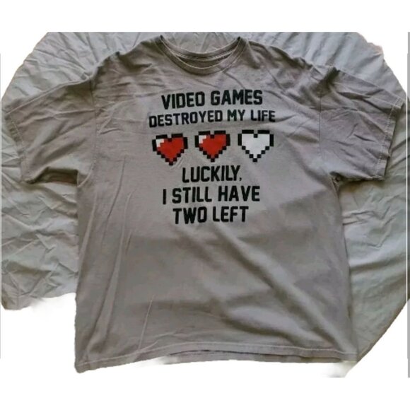 Walnut & 39th Video Games Destroyed My Life Lucky I have Two Left T Shirt 2XL - Picture 1 of 4